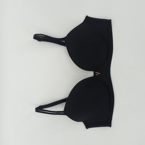 Victoria's Secret Bra Padded No Wire Solid Black Size 34D